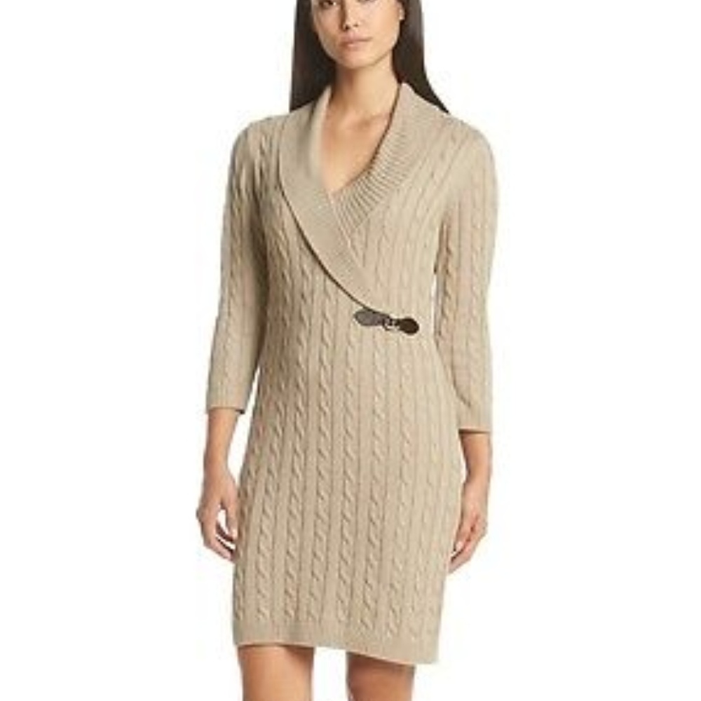 Calvin Klein Buckle Front Sweater Dress